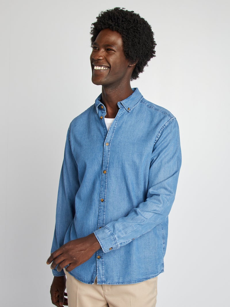 Camicia regular in lyocell BLU - Kiabi