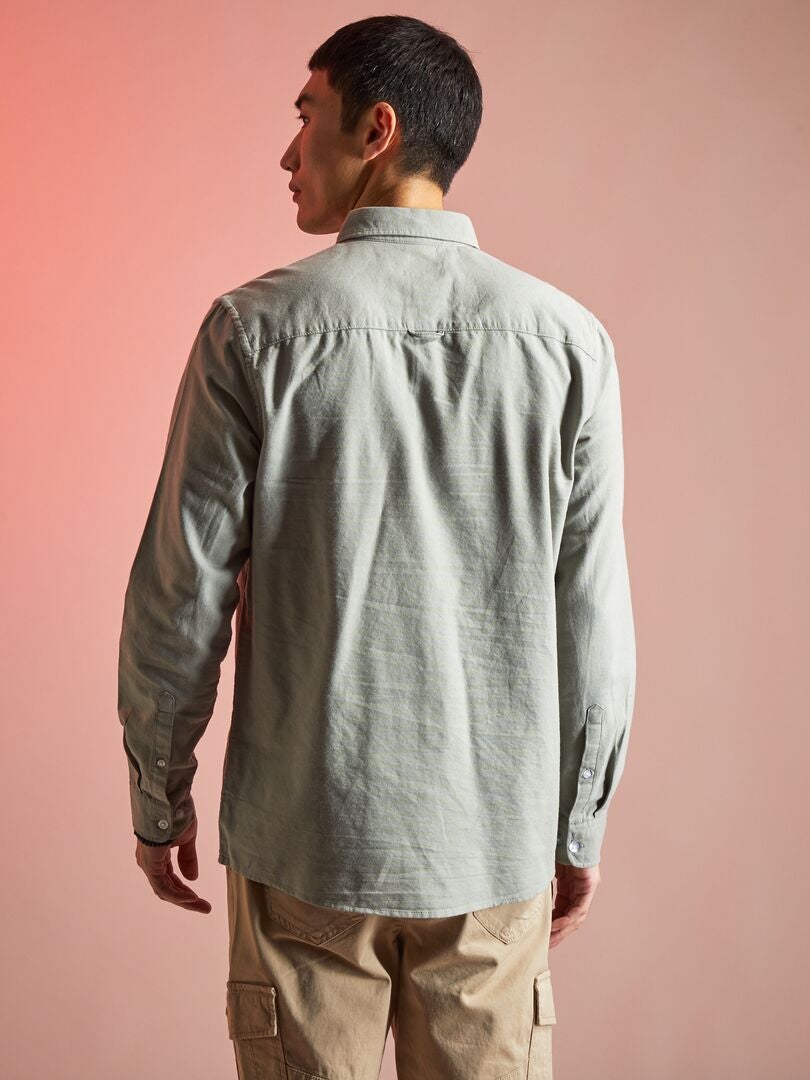 Camicia regular in oxford grigio - Kiabi