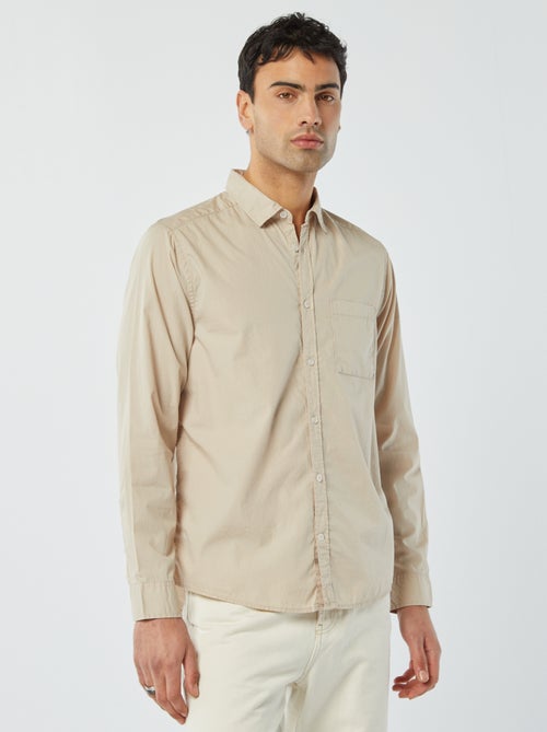Camicia regular in popeline - Kiabi