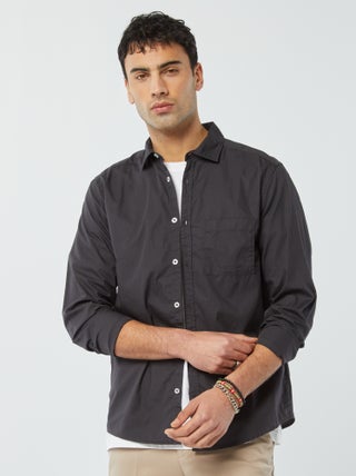 Camicia regular in popeline