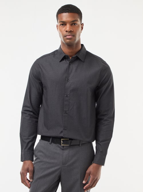 Camicia regular in tessuto dobby di cotone - Kiabi