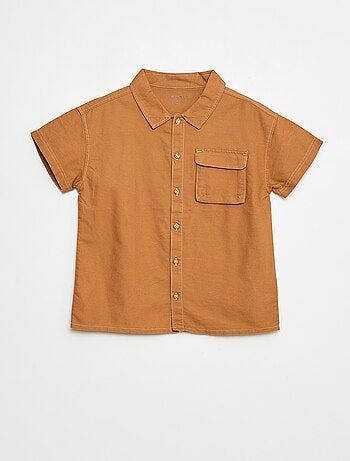 Camicia regular oxford in cotone tinta unita