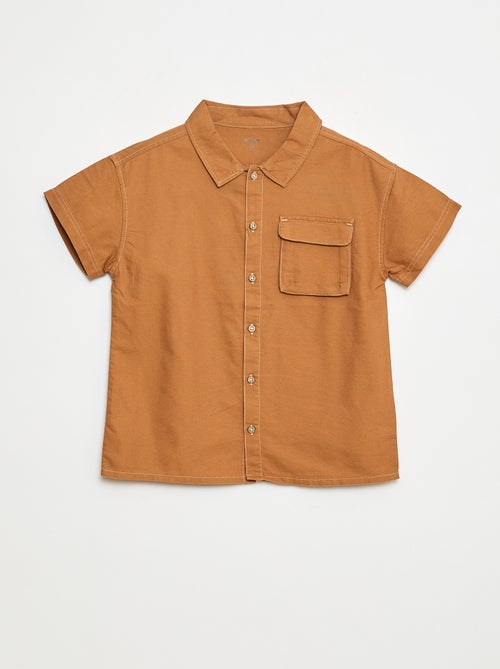 Camicia regular oxford in cotone tinta unita - Kiabi