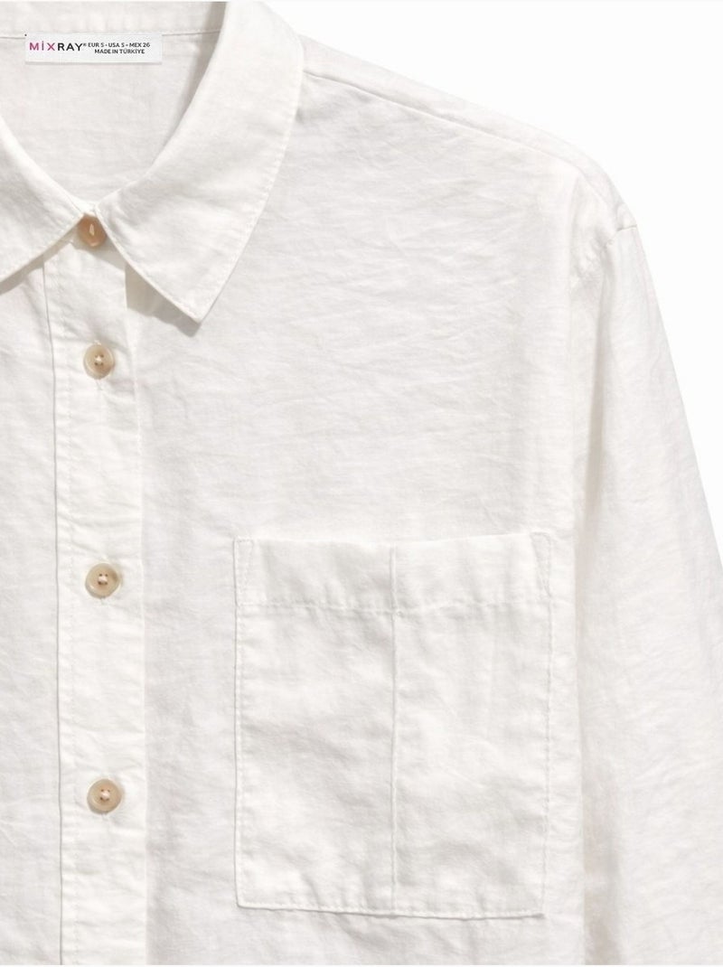 Camicia relaxed fit con taschino mixray Avorio - Kiabi