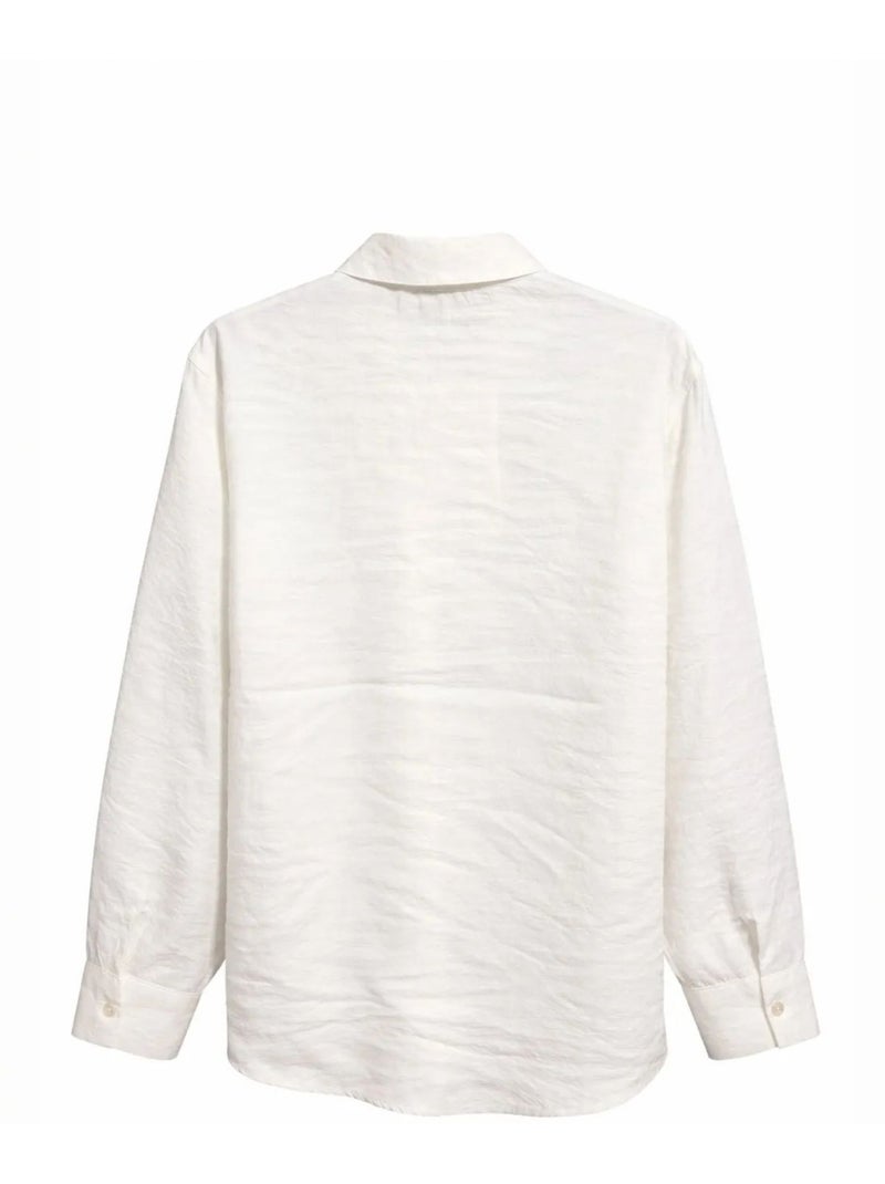 Camicia relaxed fit con taschino mixray Avorio - Kiabi