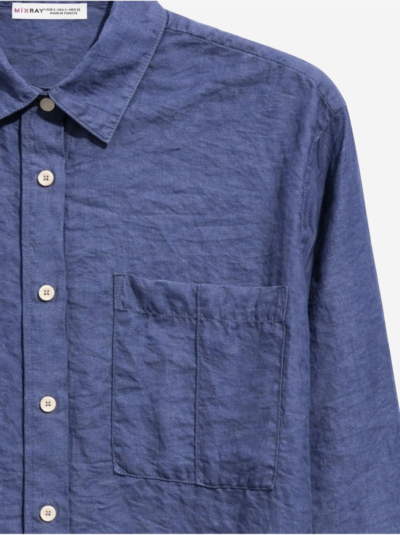 Camicia relaxed fit con taschino mixray Blu marino - Kiabi