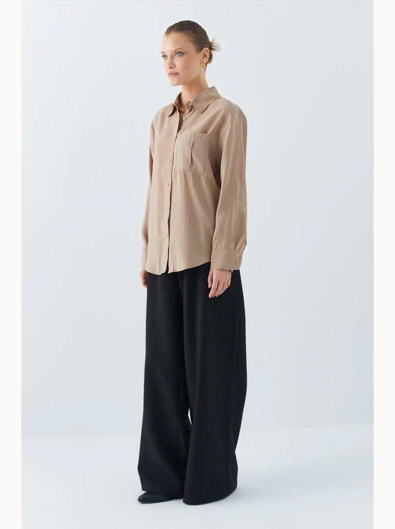 Camicia relaxed fit con taschino mixray Cammello - Kiabi