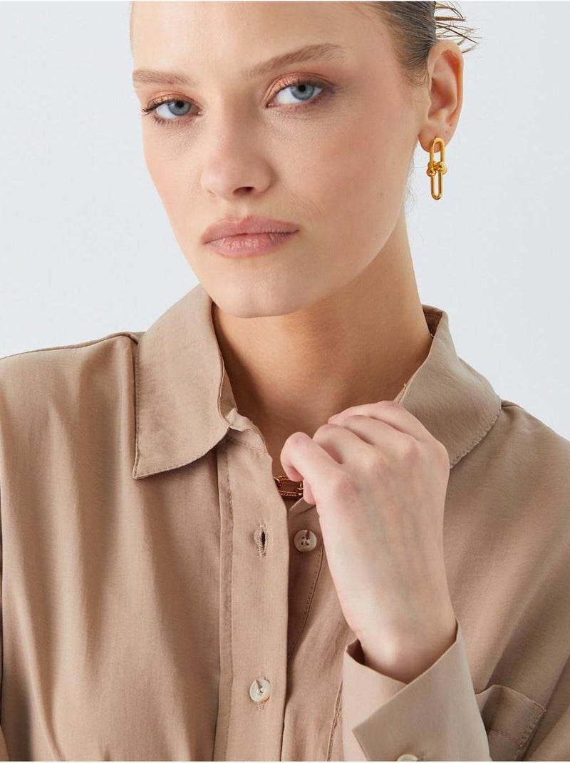 Camicia relaxed fit con taschino mixray Cammello - Kiabi