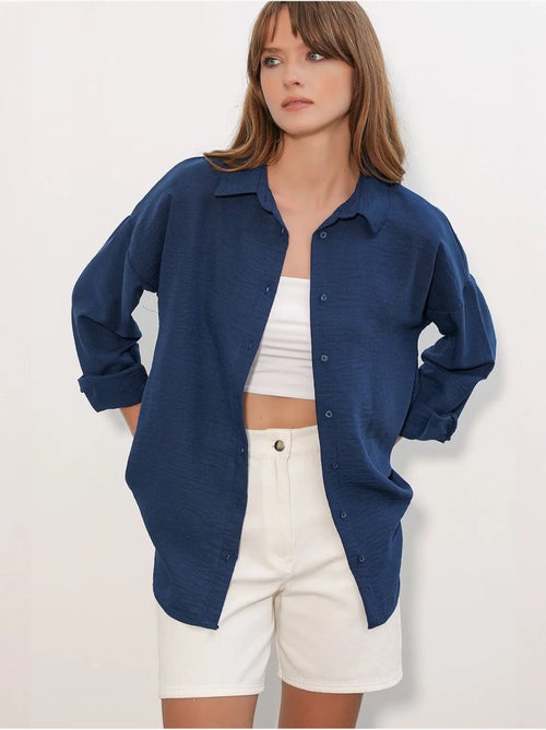 Camicia ricamata a maniche lunghe con chiusura a bottoni bdart - Kiabi Camicia ricamata a maniche lunghe con chiusura a bottoni bdart - Kiabi