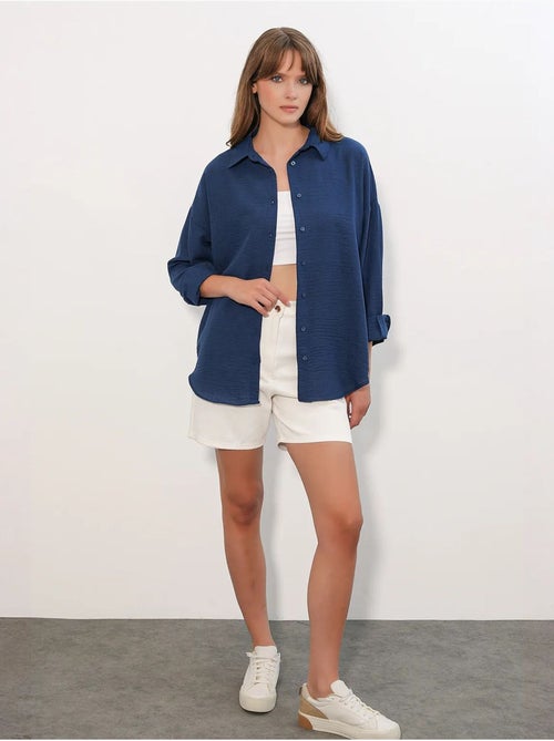 Camicia ricamata a maniche lunghe con chiusura a bottoni bdart - Kiabi Camicia ricamata a maniche lunghe con chiusura a bottoni bdart - Kiabi