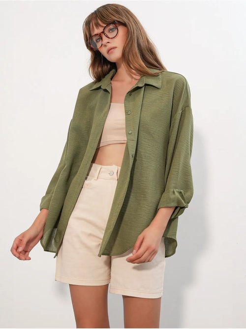 Camicia ricamata a maniche lunghe con chiusura a bottoni bdart - Kiabi