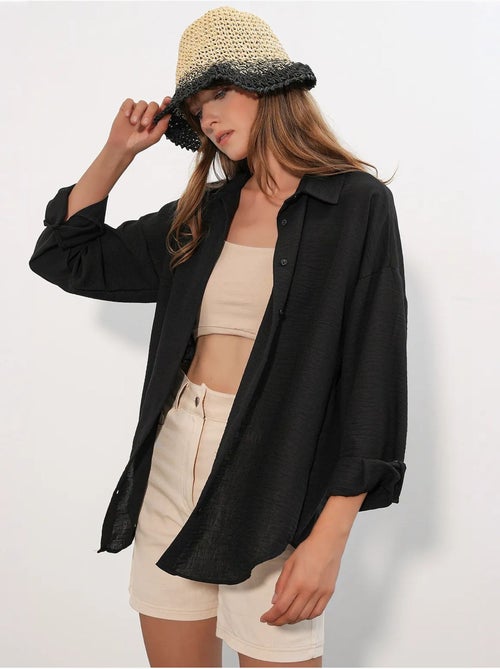 Camicia ricamata a maniche lunghe con chiusura a bottoni bdart - Kiabi
