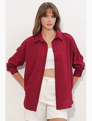 Camicia ricamata a maniche lunghe con chiusura a bottoni bdart
