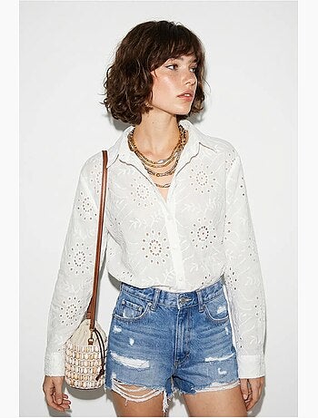 Camicia ricamata dalla vestibilità rilassata lucci