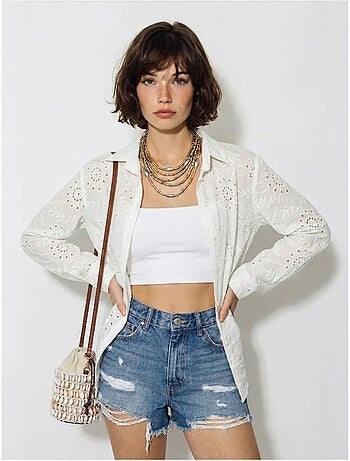 Camicia ricamata dalla vestibilità rilassata lucci