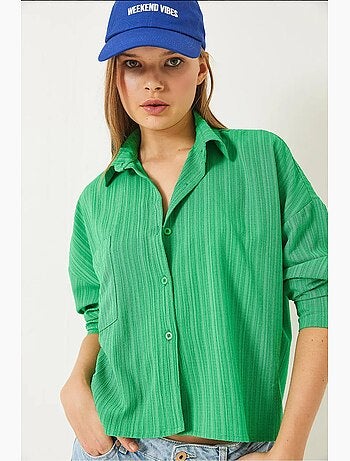 Camicia rilassata a maniche lunghe con tasca singola lucci