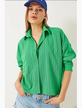 Camicia rilassata a maniche lunghe con tasca singola lucci