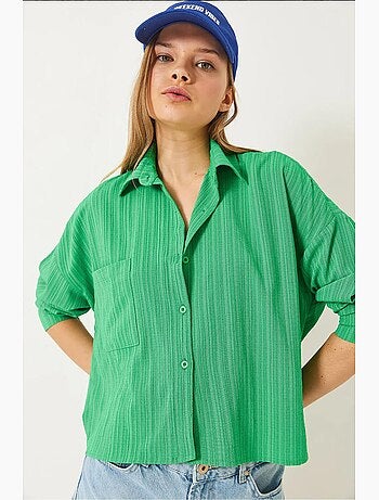 Camicia rilassata a maniche lunghe con tasca singola lucci