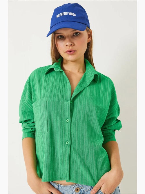 Camicia rilassata a maniche lunghe con tasca singola lucci - Kiabi Camicia rilassata a maniche lunghe con tasca singola lucci - Kiabi