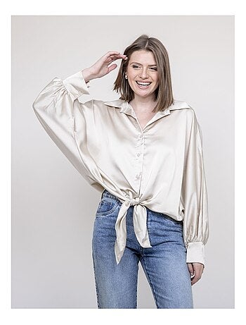 Camicia satin à nouer OBANA