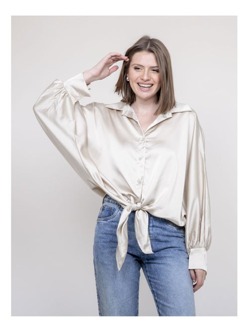 Camicia satin à nouer OBANA - Kiabi
