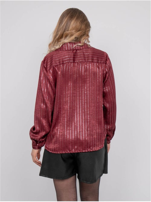 Camicia satinata a righe metallizzate orona - Kiabi Camicia satinata a righe metallizzate orona - Kiabi