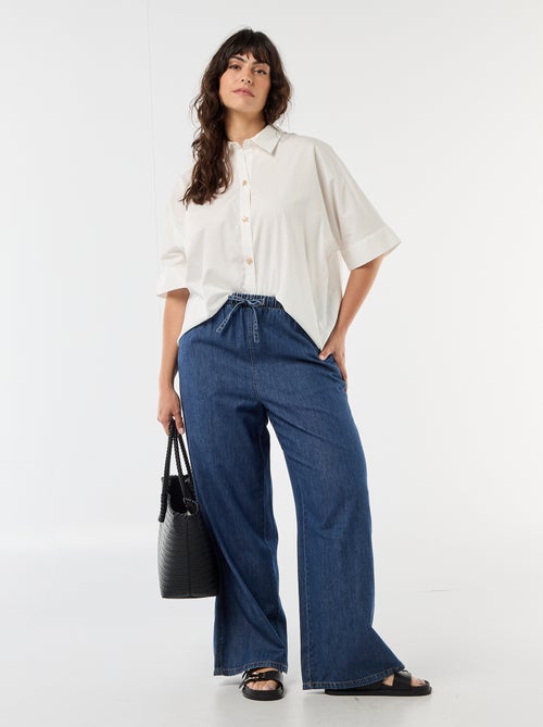 Camicia satinata con bottoni a stella marina - Kiabi