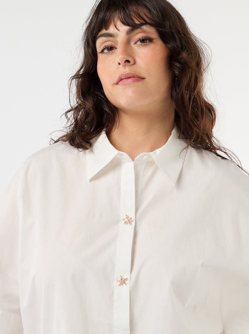 Camicia satinata con bottoni a stella marina - Kiabi