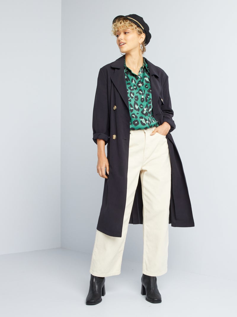 Camicia satinato con maniche lunghe VERDE - Kiabi