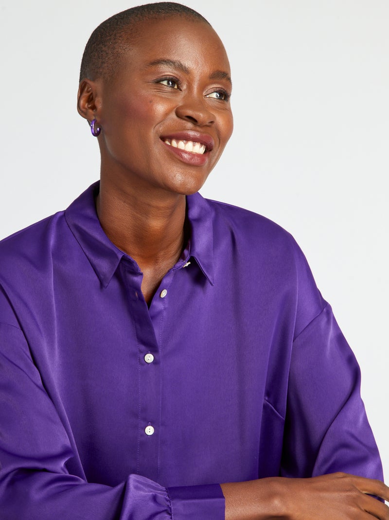 Camicia satinato con maniche lunghe VIOLA - Kiabi