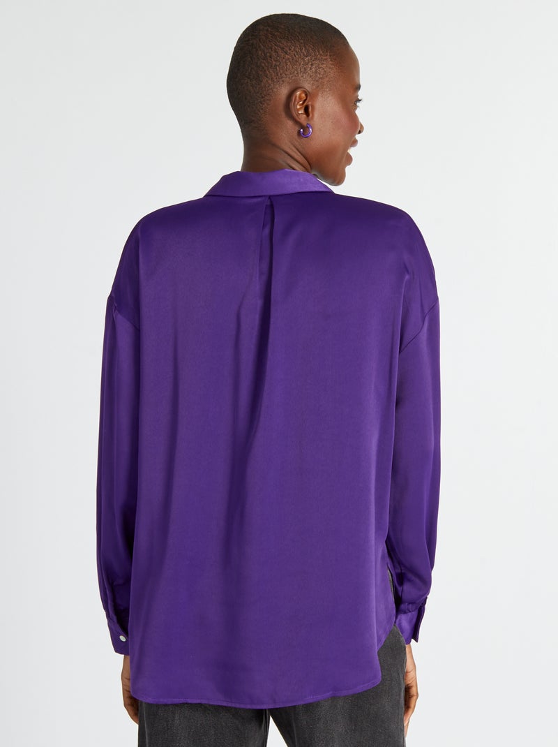 Camicia satinato con maniche lunghe VIOLA - Kiabi