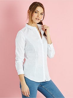 Camicia sciancrata popeline stretch - Kiabi