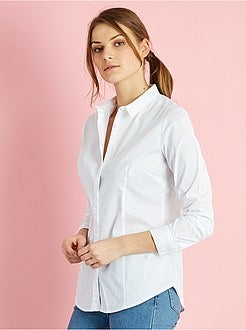 Camicia sciancrata popeline stretch - Kiabi