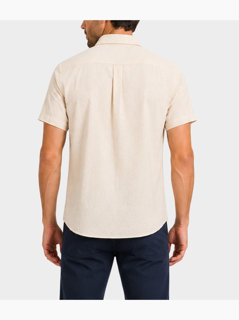 Camicia semplice a maniche corte Beige - Kiabi