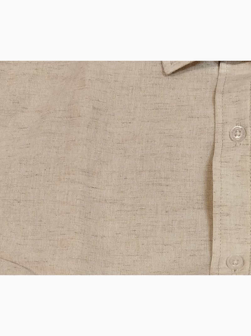 Camicia semplice a maniche corte Beige - Kiabi