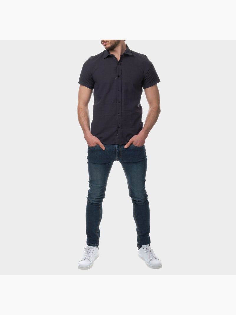Camicia semplice a maniche corte Blu marino - Kiabi