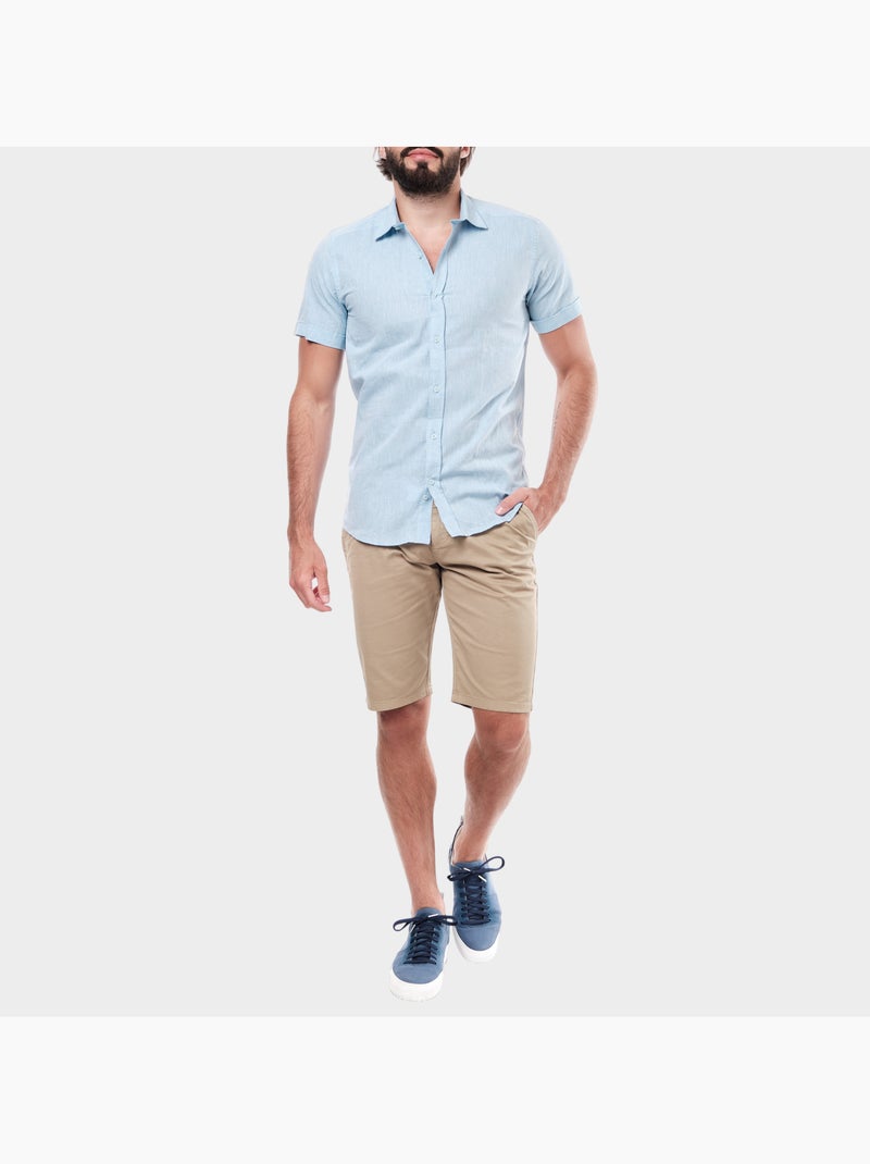 Camicia semplice a maniche corte Celeste - Kiabi