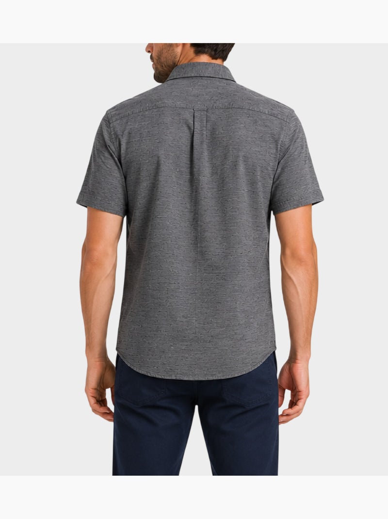 Camicia semplice a maniche corte Grigio antracite - Kiabi