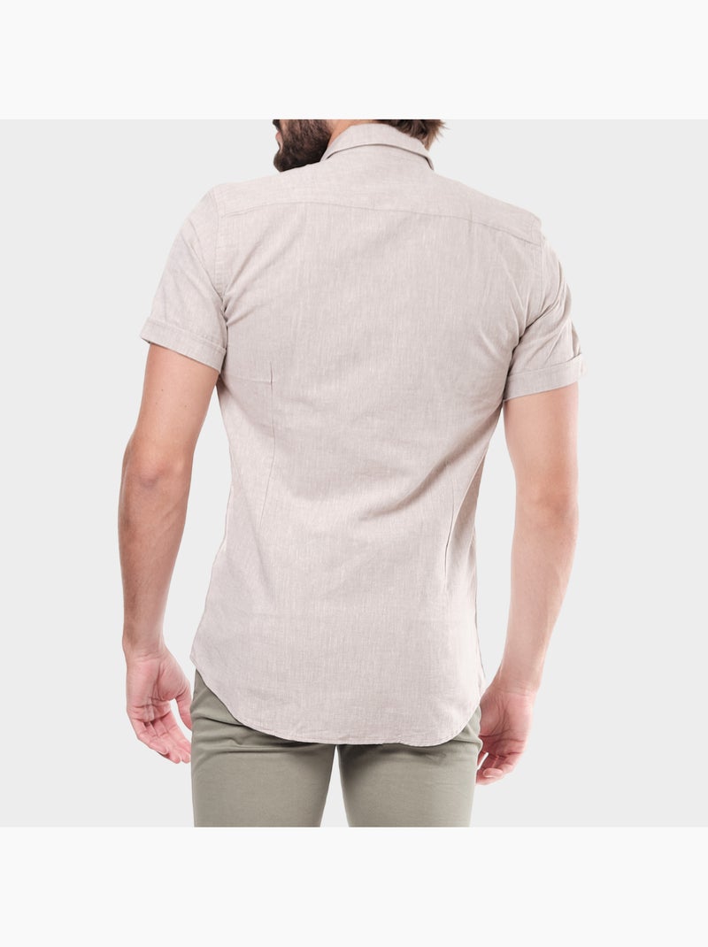 Camicia semplice a maniche corte Marrone - Kiabi