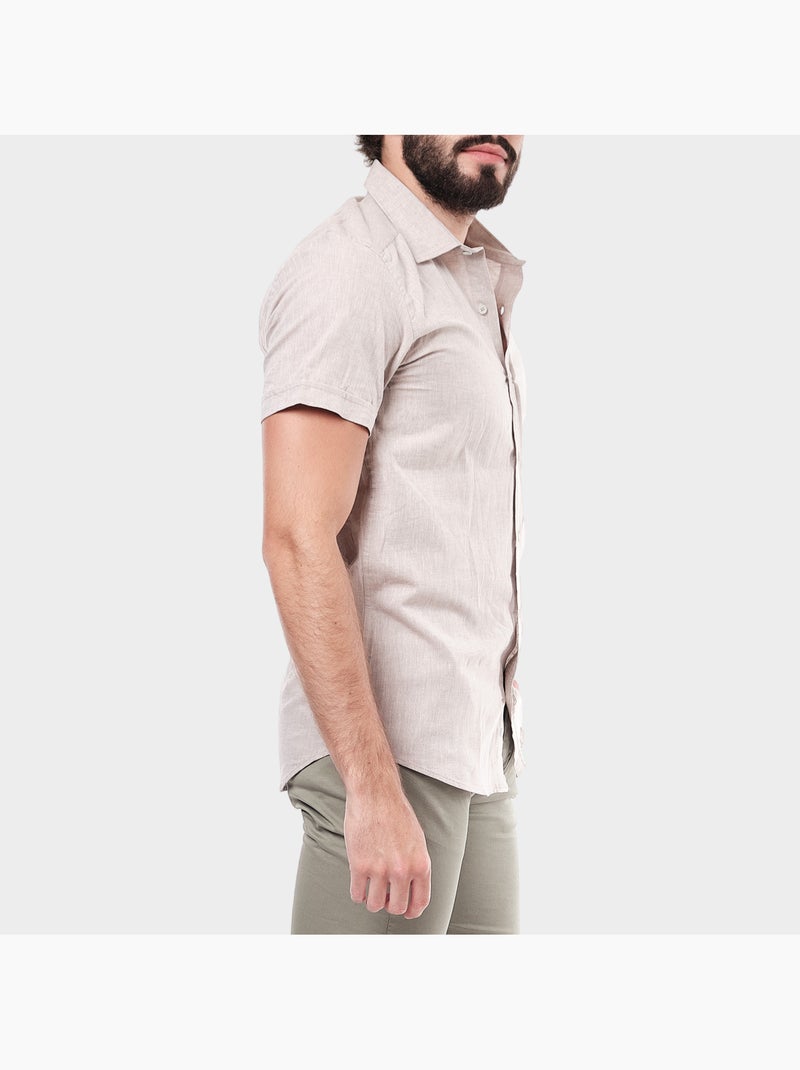 Camicia semplice a maniche corte Marrone - Kiabi