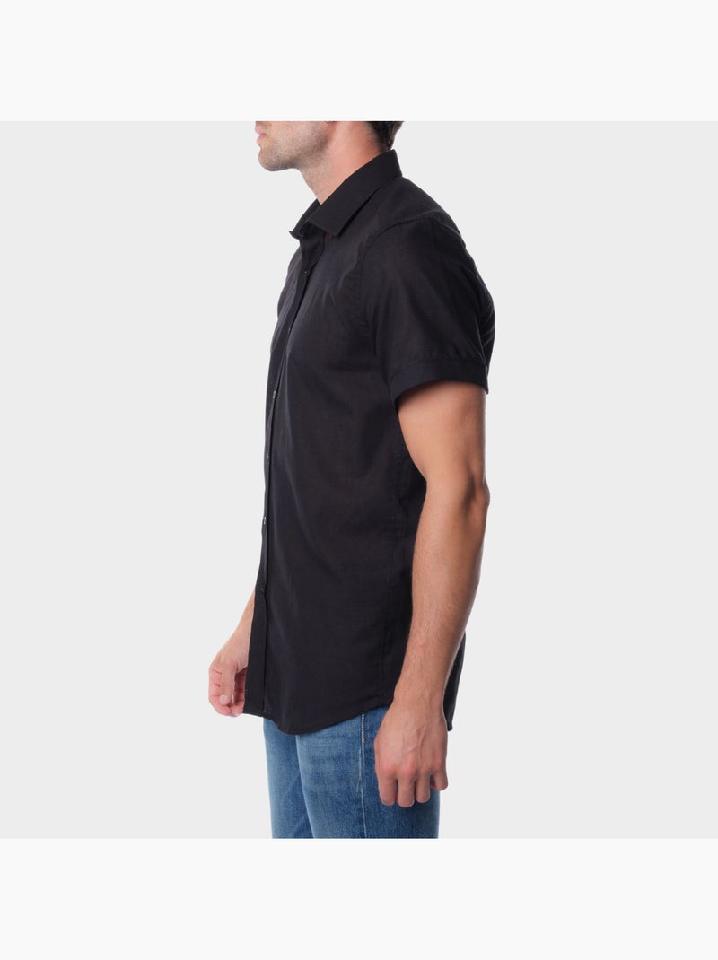 Camicia semplice a maniche corte Nero - Kiabi