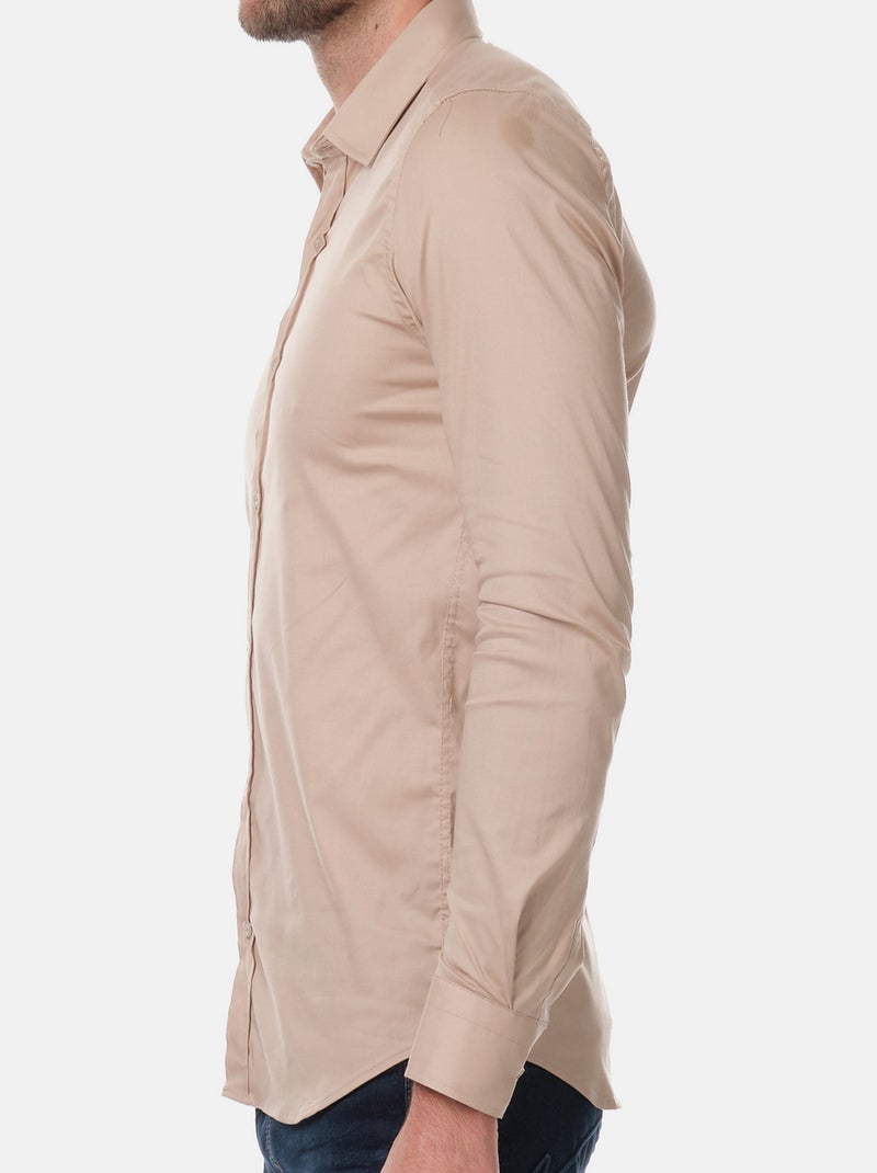 Camicia semplice a maniche lunghe Beige - Kiabi