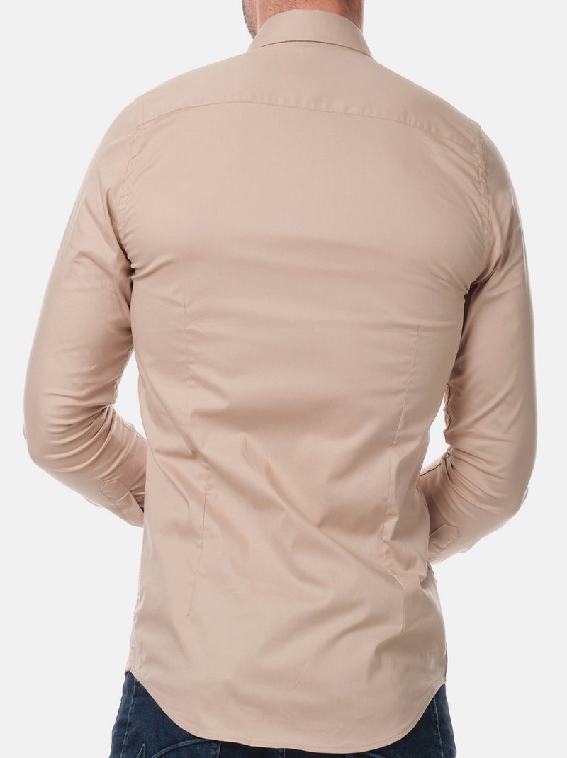 Camicia semplice a maniche lunghe Beige - Kiabi