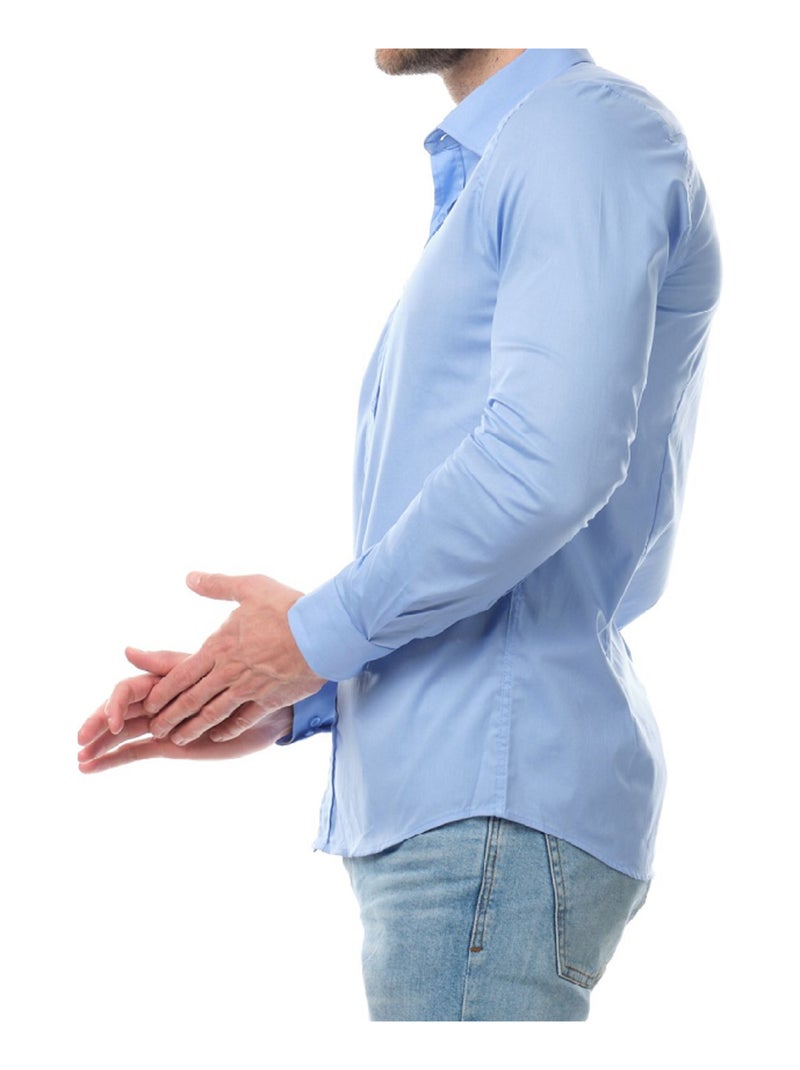 Camicia semplice a maniche lunghe Blu - Kiabi
