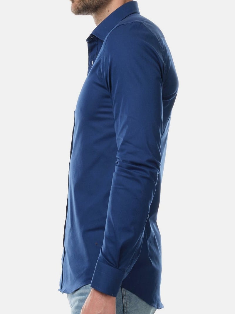 Camicia semplice a maniche lunghe Blu marino - Kiabi