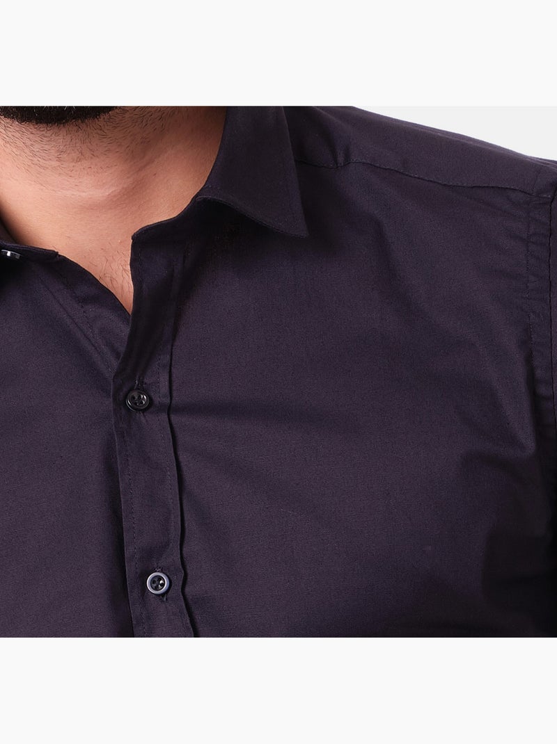 Camicia semplice a maniche lunghe Blu notte - Kiabi
