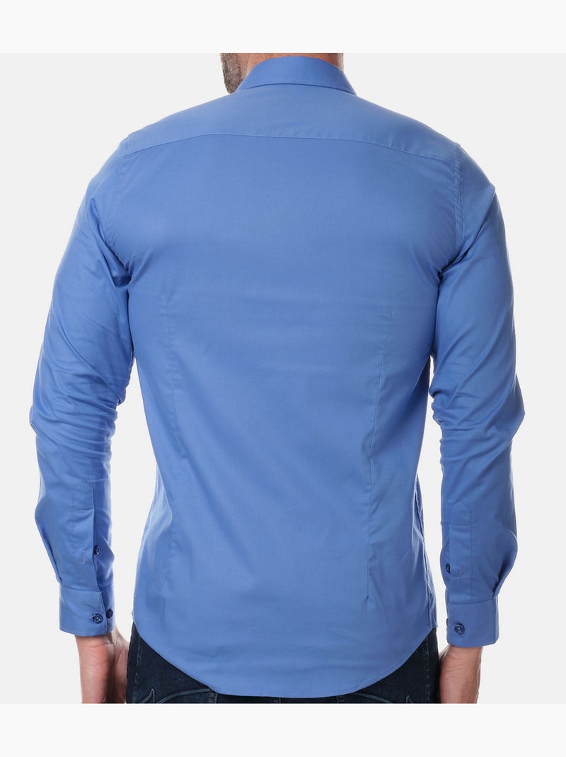 Camicia semplice a maniche lunghe Blu reale - Kiabi