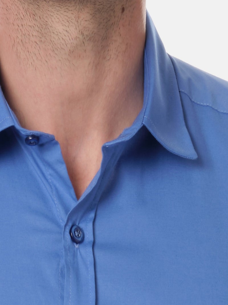 Camicia semplice a maniche lunghe Blu reale - Kiabi