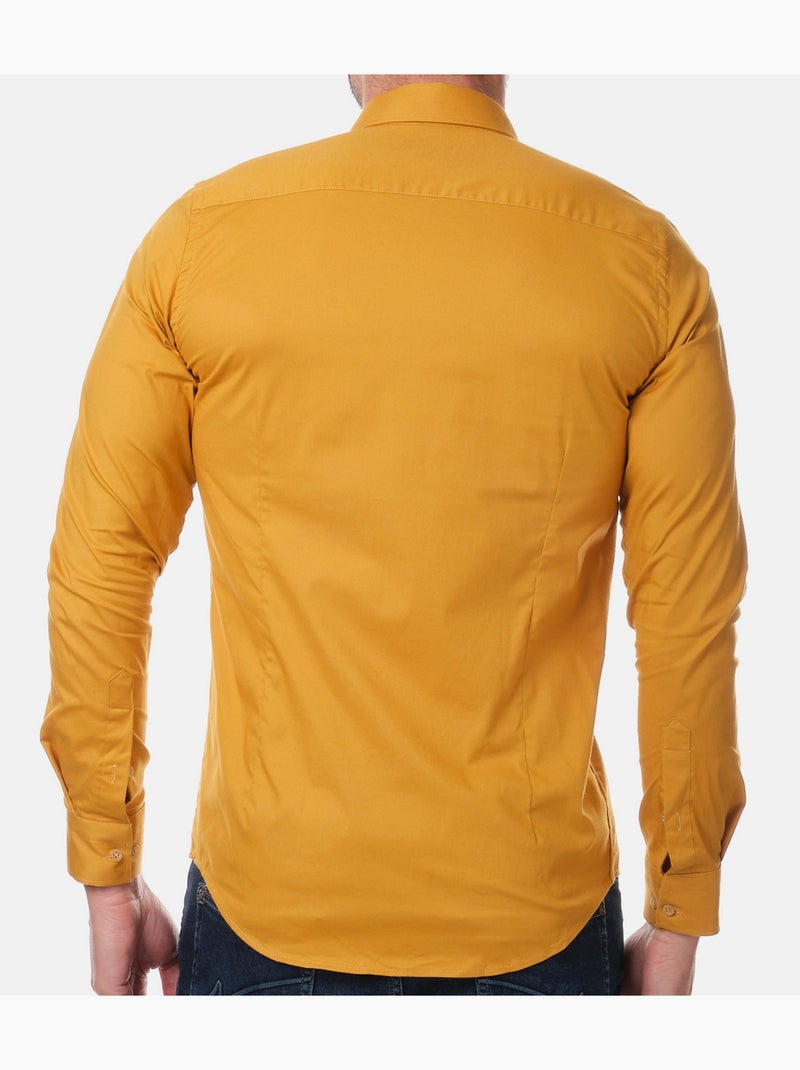 Camicia semplice a maniche lunghe Senape - Kiabi
