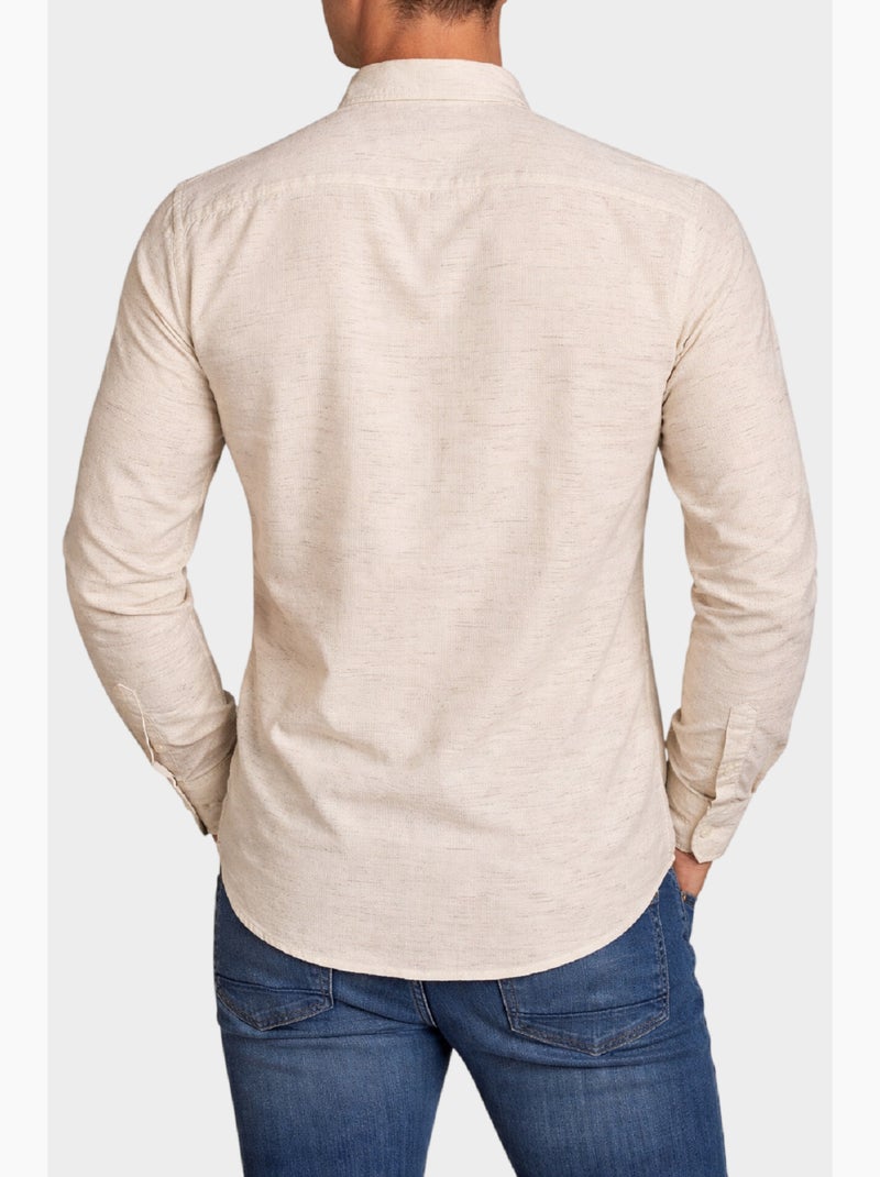 Camicia semplice con colletto alla coreana Beige - Kiabi